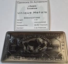 1 Oz One Troy Ounce USA American Buffalo .999 Fine Titanium Bullion Bar Ti Eleme