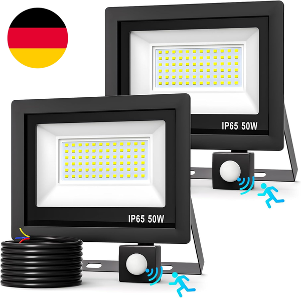 Realky 50W Led Strahler AußEn Mit Bewegungsmelder, 5000LM Ultrahelle Led 6500K K-image