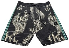 Men's Vissla Reef Print Stretch Board Shorts 9" Size 32 Black Cream M103LKIH