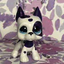 Littlest Pet Shop Custom- Purple Glitter Great Dane