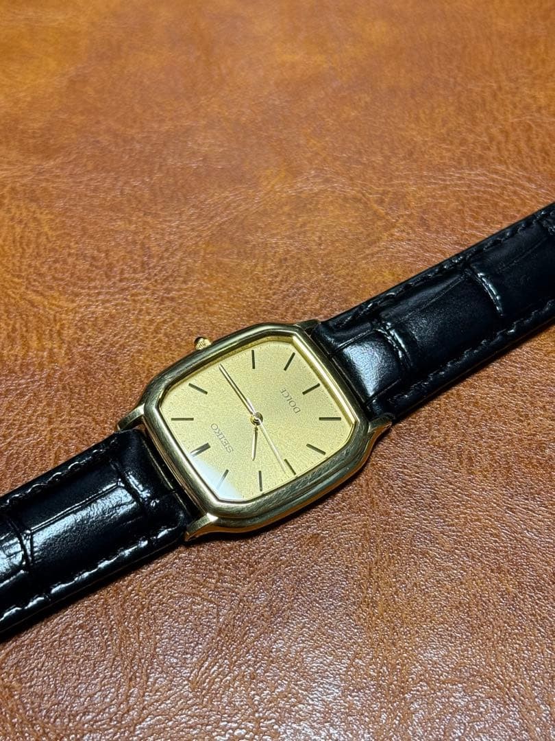 Seiko Dolce Rectangular 90s Gold Working Watch 28… - image 5