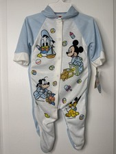 NWT Vtg Playskool Disney Babies 80  s Footed Snap Sleeper Pajamas Newborn USA