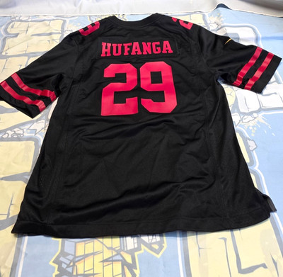 San Francisco 49ers Hufanga #29 On Field Jersey Black Red Mens XL