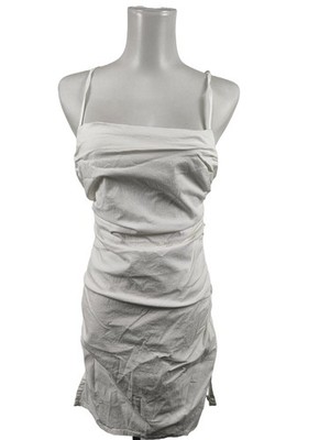 BERSHKA Sommerkleid Damen Kleid Gr. DE 38 weiß Elegant