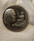1972 STERLING SILVER .925 LONGINES WITTNAUER PMG THOMAS JEFFERSON 34.39 GRAMS