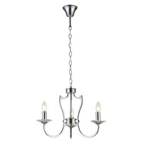 Kronleuchter Metall Chrom B: 51 Cm E14 3-Flammig LüSter HäNgelampe Pendelleuchte