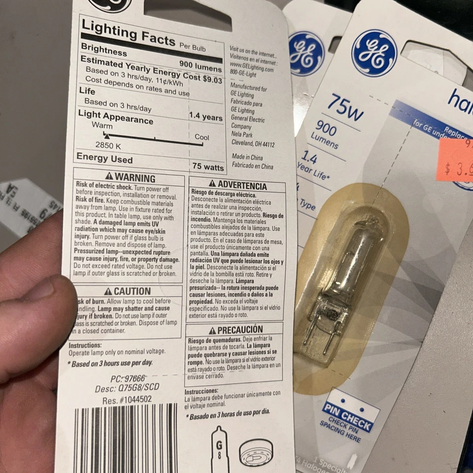 2 GE T4 Bulb Type G8 Base - Image 4 of 4