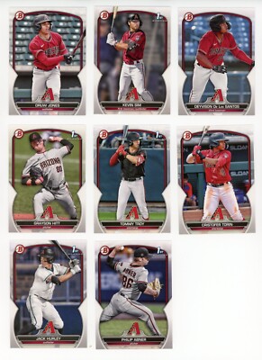 2023 Bowman Draft ARIZONA DIAMONDBACKS Team Set (8 cards)