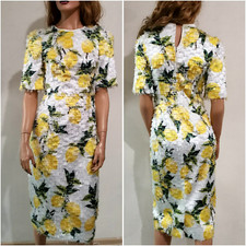 🆓US🛃  RUNWAY SS2016 RAREST Dolce&Gabbana lemons printed fringe dress IT 38