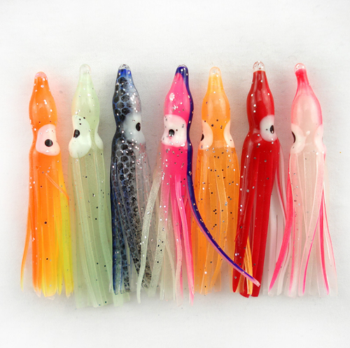 Lote de 50/Bolsas Faldas de Pesca Pulpo Calamar Señuelos Cebos Agua Salada Suaves Colores Mezclados - Imagen 10 de 13