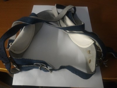 Redinelle guinzaglio per bambini vintage anni 60 pelle scamosciata blu 