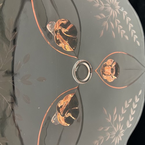 Beautiful, Rare Lancaster Jubilee 13 3/4” Cake Tray Pink Depression Etched Glass - Picture 13 of 22