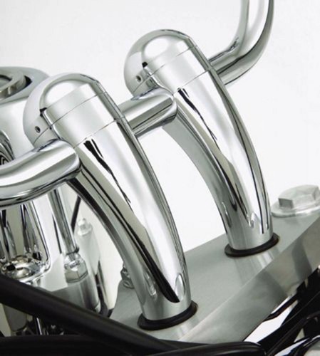 Chrome 5.5" pullback handlebar Riser 1" Harley Yamaha Kawasaki Suzuki Honda cafe - Picture 7 of 7
