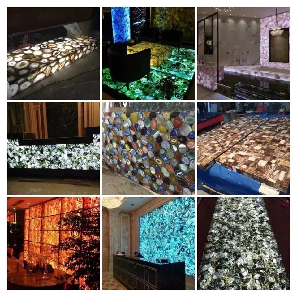 Labradorite Counter Top Mirror / Rustic Look Wall Decorative Mirror - Image 4 of 4