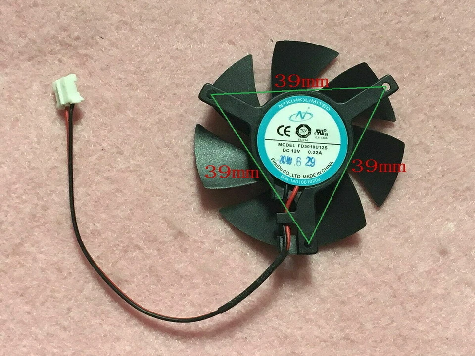 Cooler Fan For GIGABYTE GT430 GT620 GT430 620 FD5010U12S 47mm Graphics Card - Image 2 of 3