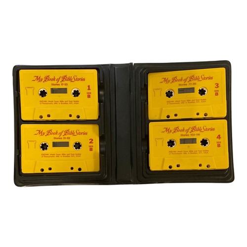 Vintage 1981 My Book Of Bible Stories Cassette Tapes x 4 Watch Tower Bible Case - Picture 7 of 8