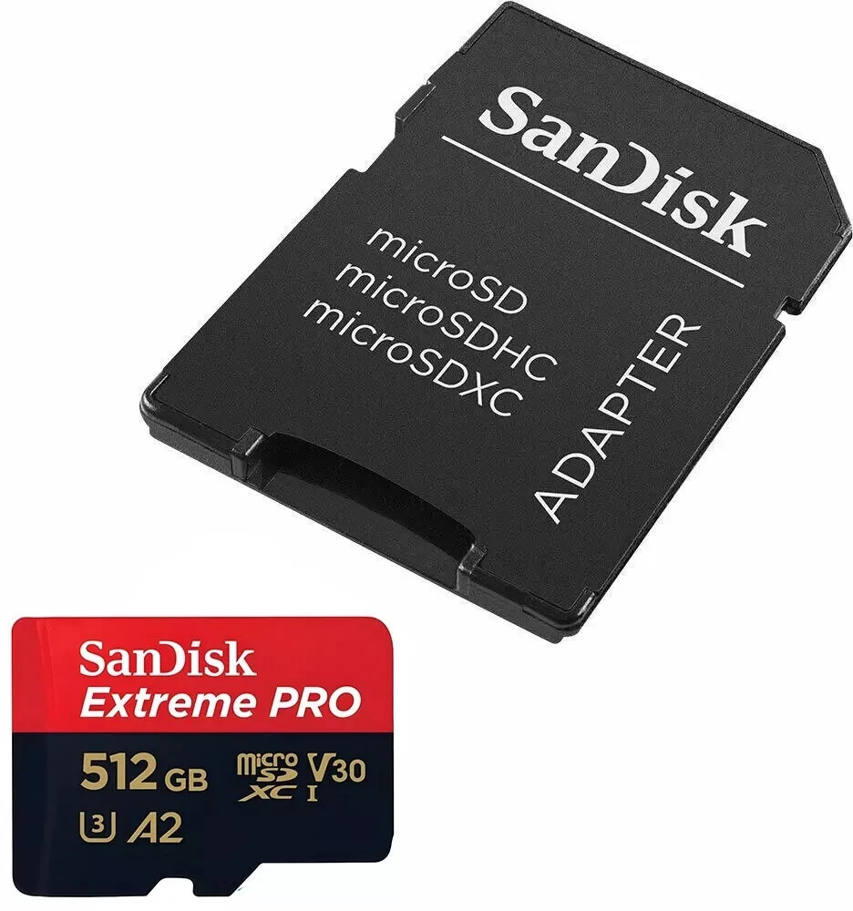SanDisk 1TB/512GB/256GB Extreme Pro MicroSDXC UHS-I U3 A2 Memory 