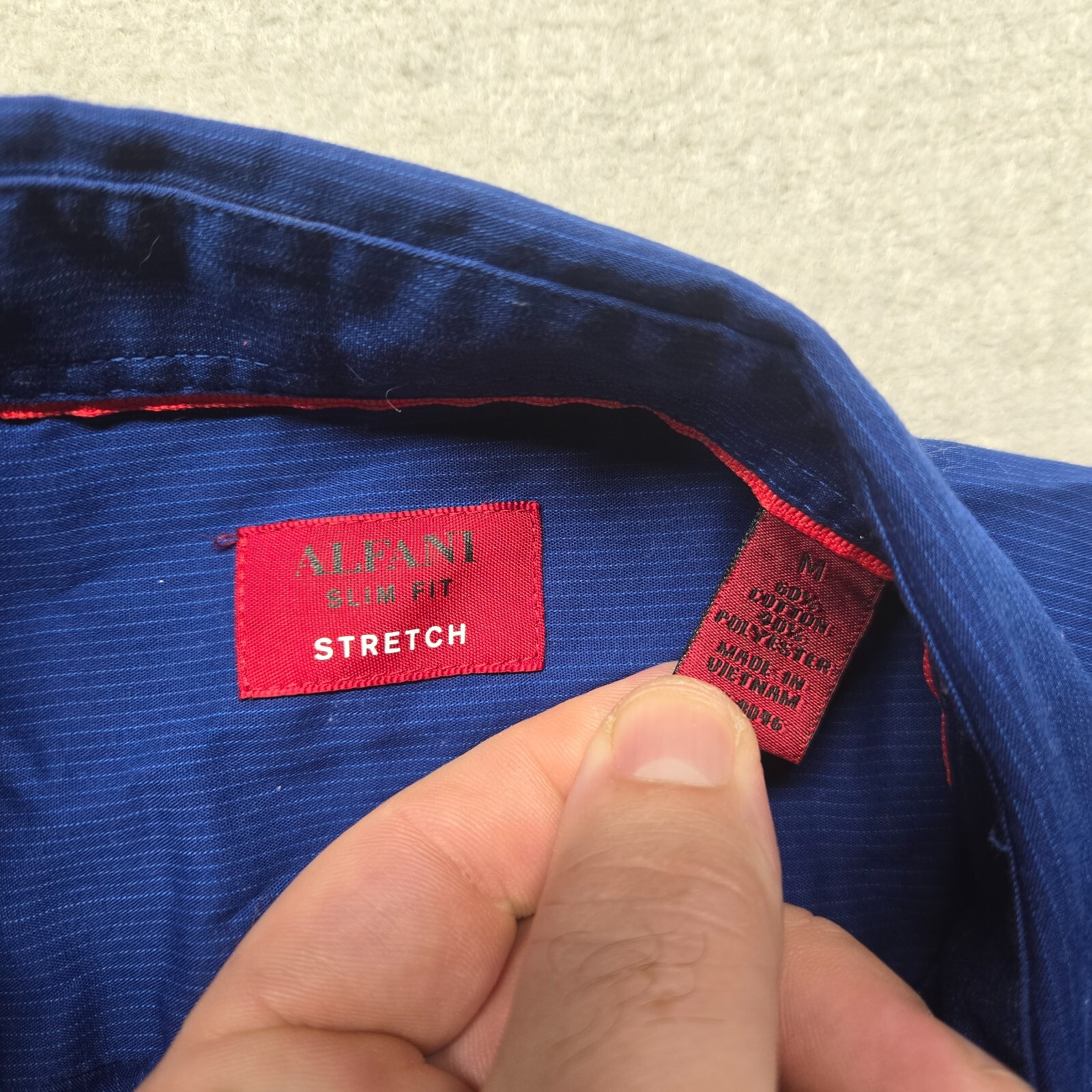 Alfani Solid Blue Athletic Fit Performance Stretc… - image 3