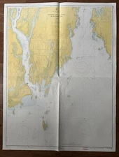 Vintage 1967 Kennebec Sheepscot River Maine Nautical Map Chart - 47” x 36”