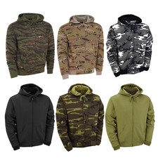 Hoodie Army Combat Military Style US Tiger Snow Camo Hunting Fishing Work Black