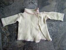 Vintage Baby 6 Months Wool Cardigan Sweater For Display Handmade Primitive READ