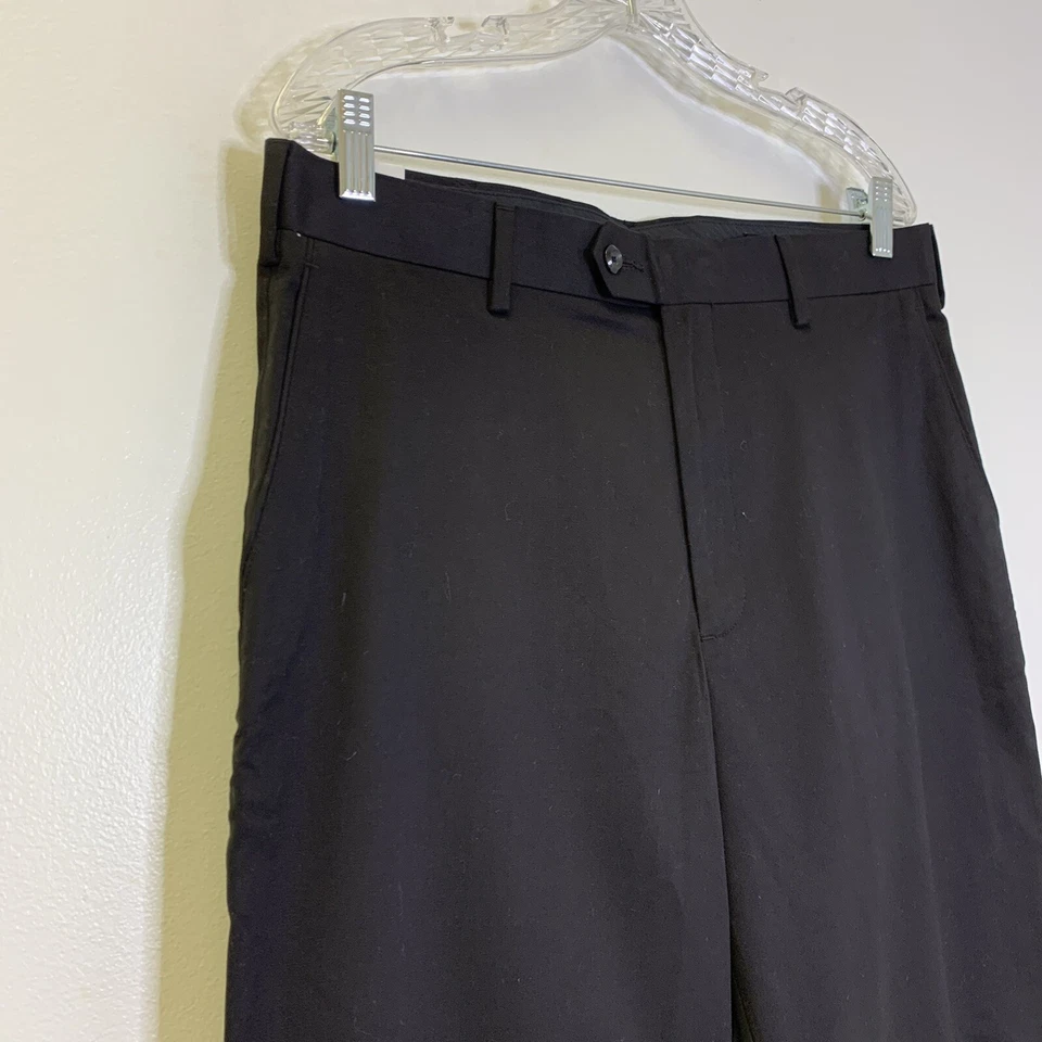 "Vestido chino pantalones delanteros planos para hombre BRANDINI en negro talla 34 x 32"" nuevo #sh3" Foto 3 de 4