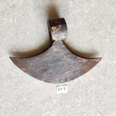 19c Vintage Crescent Form Original Einzigartig Eisen Axe Kopf Rich Patina Selten