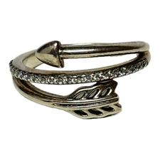 Pandora Sterling 925 Silver Sparkling Arrow CZ Ring 197830CZ Sz 5