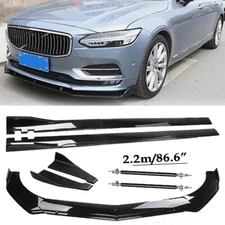 Front Bumper Lip Spoiler Chin Splitter Bod Kit Glossy Black For Volvo S40 S70