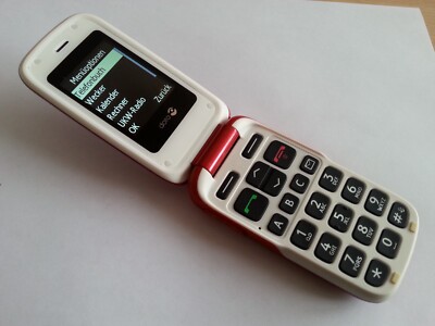 DORO PHONE EASY 610 WEISS-ROT TOP+OVP+VIELE EXTRAS+RECHNUNG+DHL VERSAND
