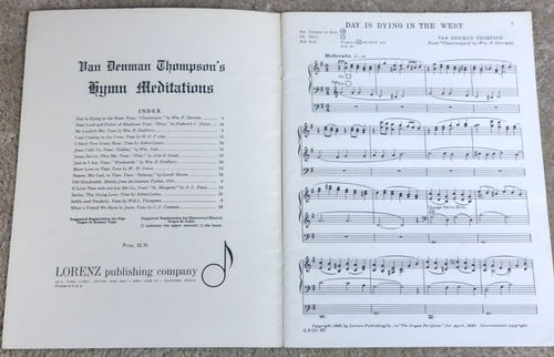 Van Denman Thompson's Hymn Meditations for Organ SHEET MUSIC SONGBOOK - Picture 4 of 6