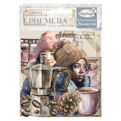 Stamperia Dewdrops Ephemera Adhesive Embellishments Die Cuts Winter Scrapbooking