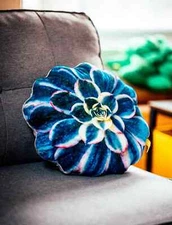 Blue Succulent Pillow | Plant Cushion | Throw Pillow | Succulent Plant