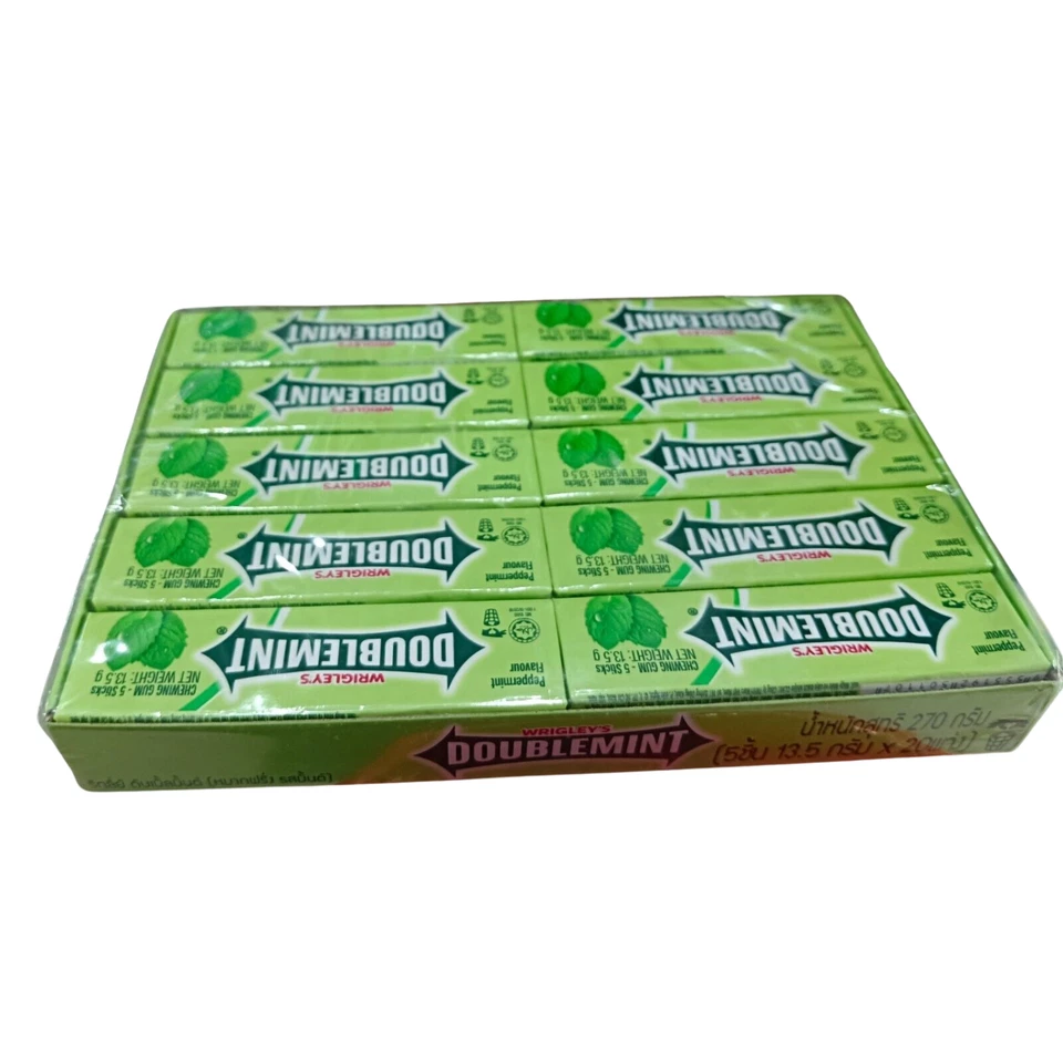 咀嚼口香糖 Wrigley's Doublemint 口香糖,5 粒/包 (20 包) DHL 运送 — 第 4/4 张图片