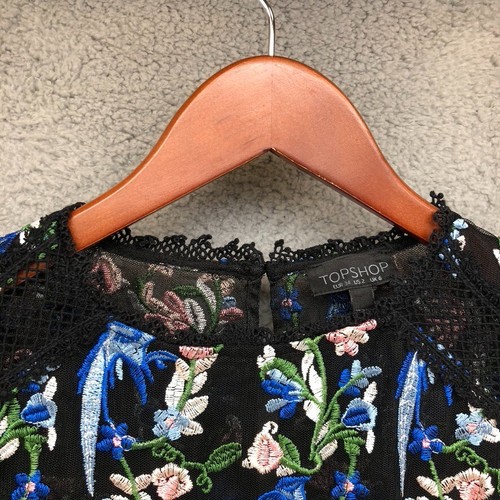Topshop Blouse Top Womens 2 3/4 Sleeve Floral Garden Party Romantic Boho Fairy - Picture 5 of 12