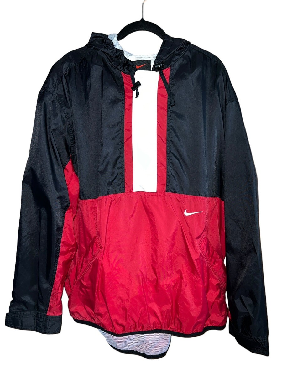 Vintage Nike Jacket Windbreaker Embroidered Swoosh Pullover Red