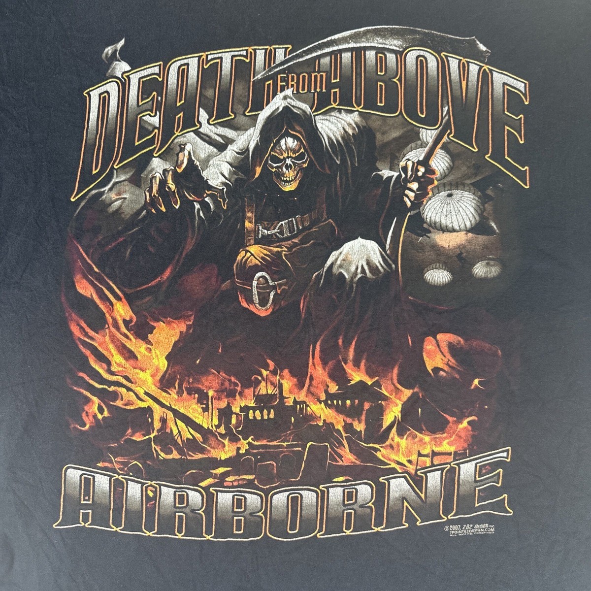 Y2K 7.62 Design Men Shirt Size XL Black Army Military Airborne USA