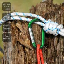 Small D-ring Carabiner Keychain Aluminum Alloy Buckle Spring Snap Hook 1.5x0.84"
