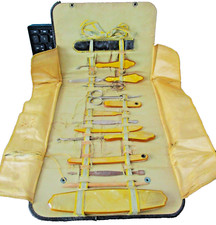 Antique Art Nouveau Layered Celluloid Manicure Set-Leather Fold/Snap Case 14 Pcs