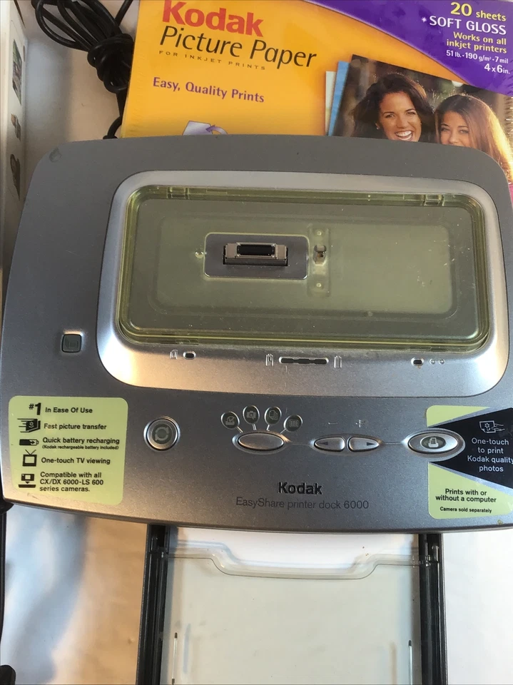 Untested Kodak EasyShare Printer Dock 6000 w/ Accessories ,Software￼,Users Guide - Image 2 of 4