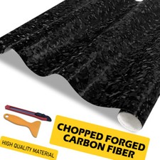 Forged Gloss Carbon Fiber Black Car Vinyl Wrap Air Release Sticker Sheet Film Us
