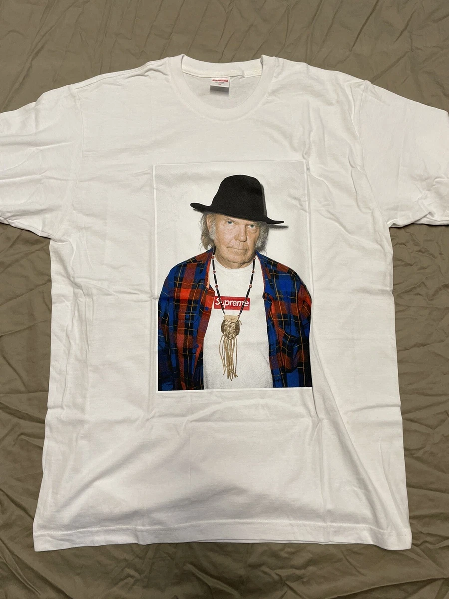 NWT SUPREME NEIL YOUNG SS15 white tee t shirt XL 100% AUTHENTIC New **READ**