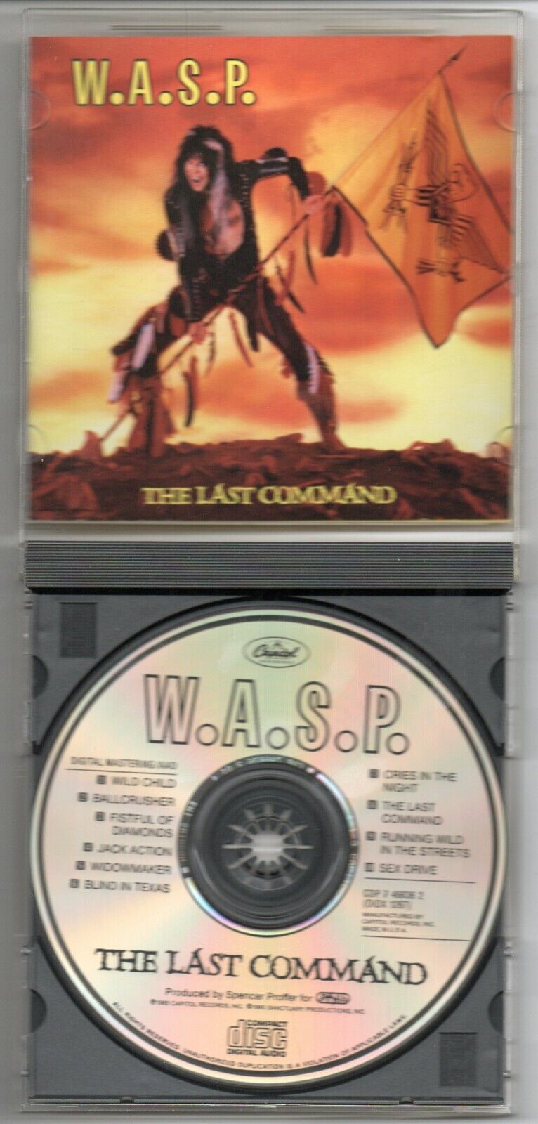 WASP: THE LAST COMMAND CD CAPITOL RECORDS W.A.S.P. BLACK LAWLESS HARD ROCK