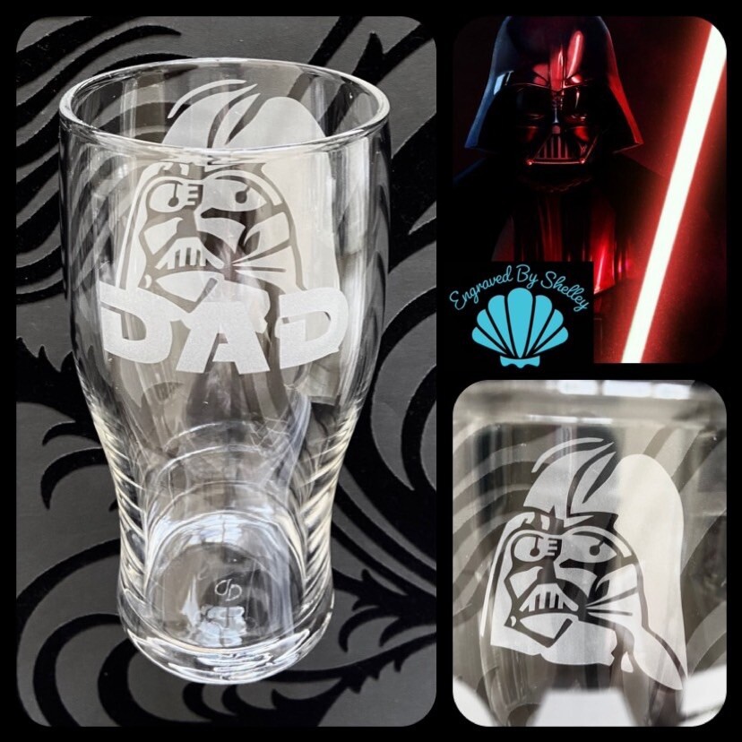 Star Wars Darth Vader Pint Glass Unique Gift! FREE Name Engraving