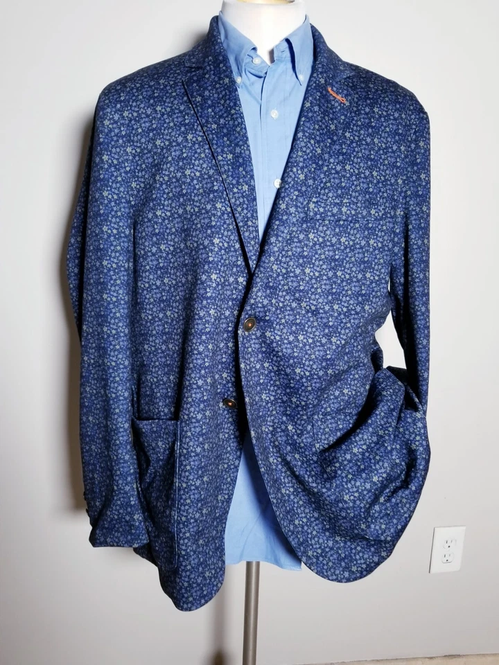 Chaqueta Deportiva Tallia Pixie Estampado Floral Azul Tejida XL 46R Cárdigan Blazer Abrigo Foto 2 de 4