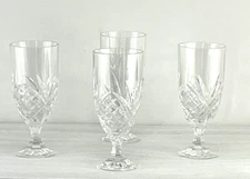 Shannon Crystal by Godinger Dublin Pattern  Ice Tea Glasses 7 3/4"" Set of 4