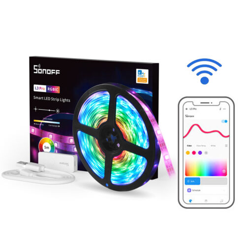 SONOFF L3 Pro RGBIC Smart LED Strip Lights -5M/16.4Ft eWeLink APP Voice Control - Picture 1 of 12