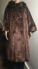 Dan Millstein Paris N Y 50er/60er Jahre Vintage Kunstfellmantel Damen 52 Zoll Brustumfang