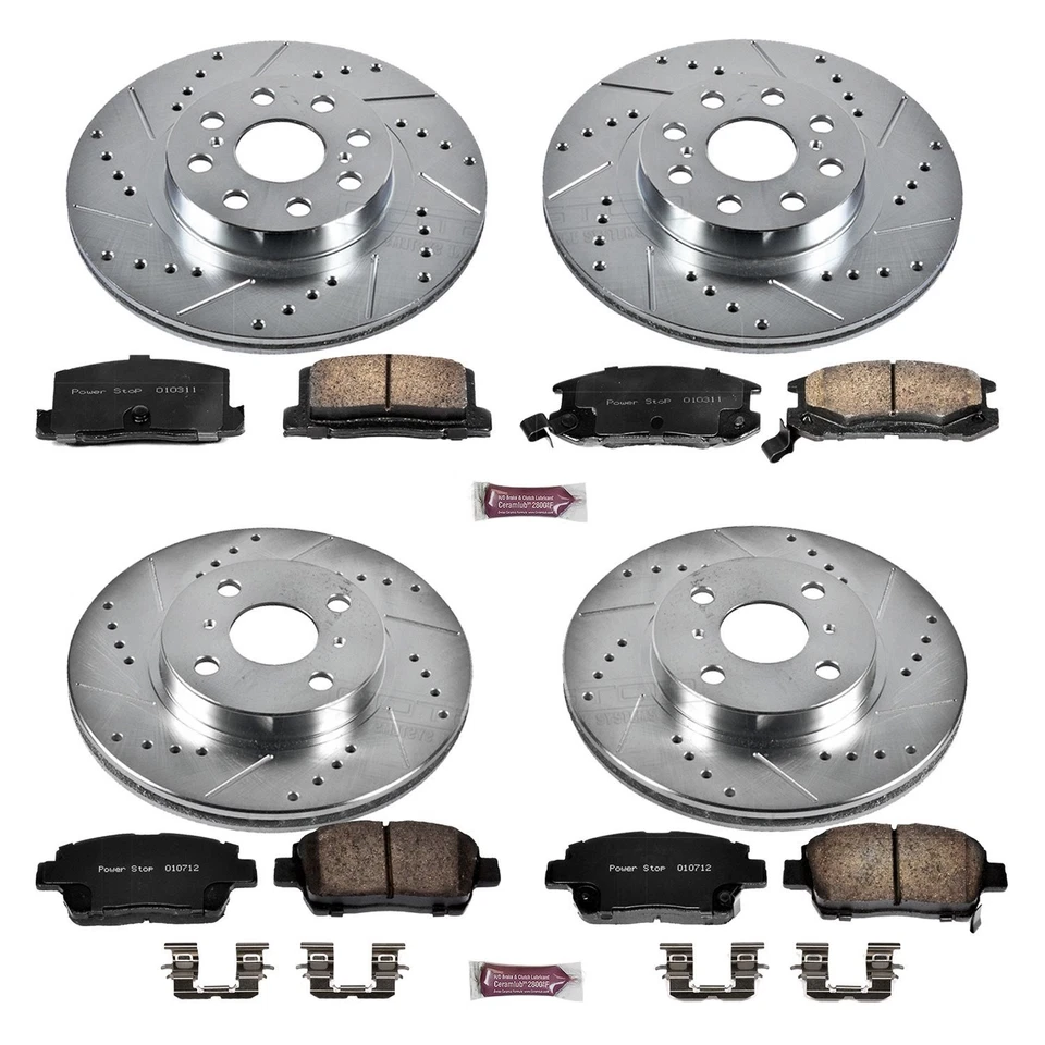 For Toyota MR2 Spyder 00-05 Brake Kit 1-Click Z23 Evolution Sport Drilled & - Image 2 of 4