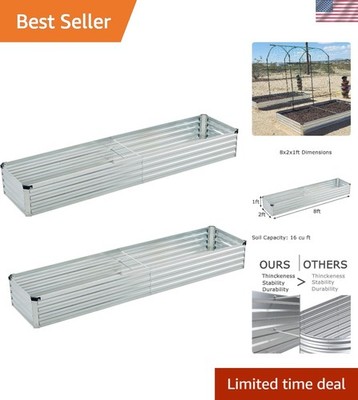 8x2x1ft Rust-Resistant Raised Garden Bed Set - Perfect for Vegetables and Herbs